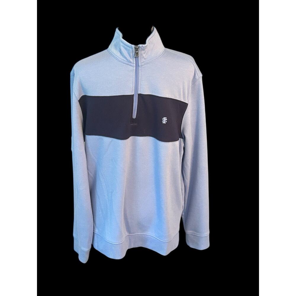 Izod Pullover Sweater Men's Stretch‎ Medium Blue Quarter Zip Golf Outdoor